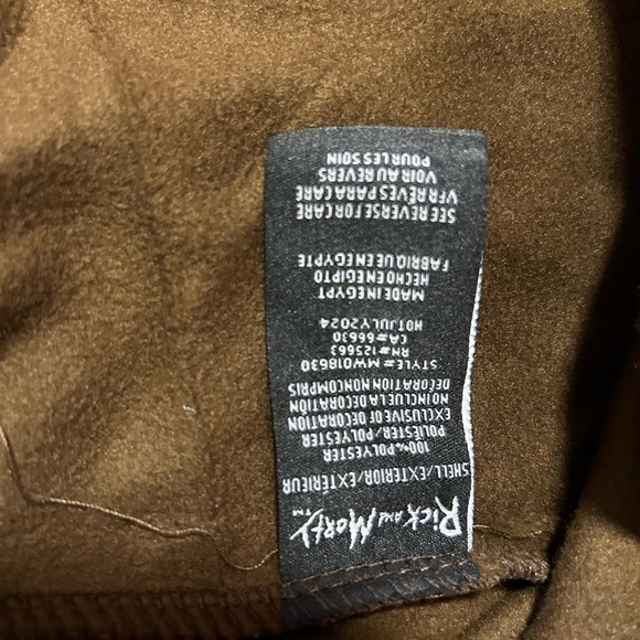 Members Only Brown Graphic Rick and Morty Hoodie Sweatshirt - Picture 6 of 7